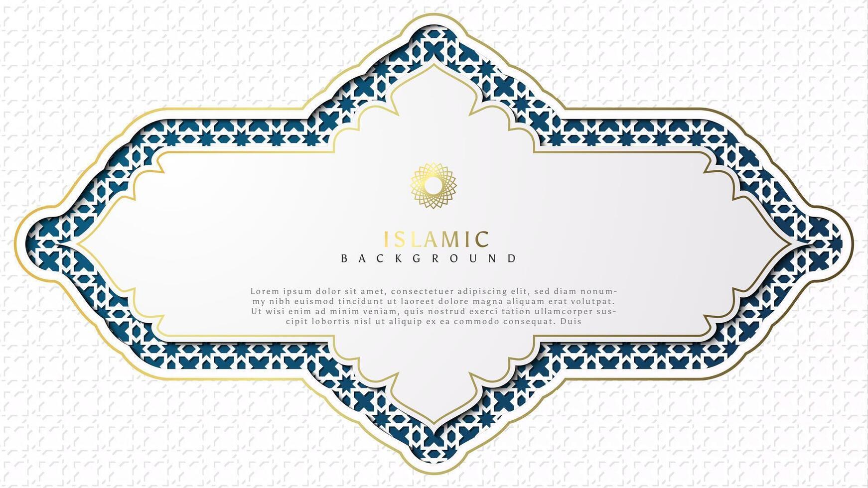 Islamic background with a blue and white pattern vector