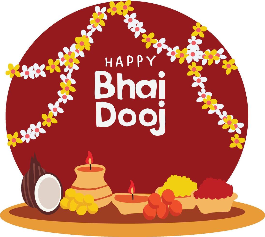 Happy bhai dooj background vector