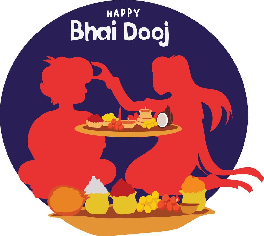 Happy bhai dooj 2020 wishes vector