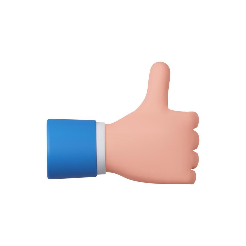 3d Cartoon character hand vector