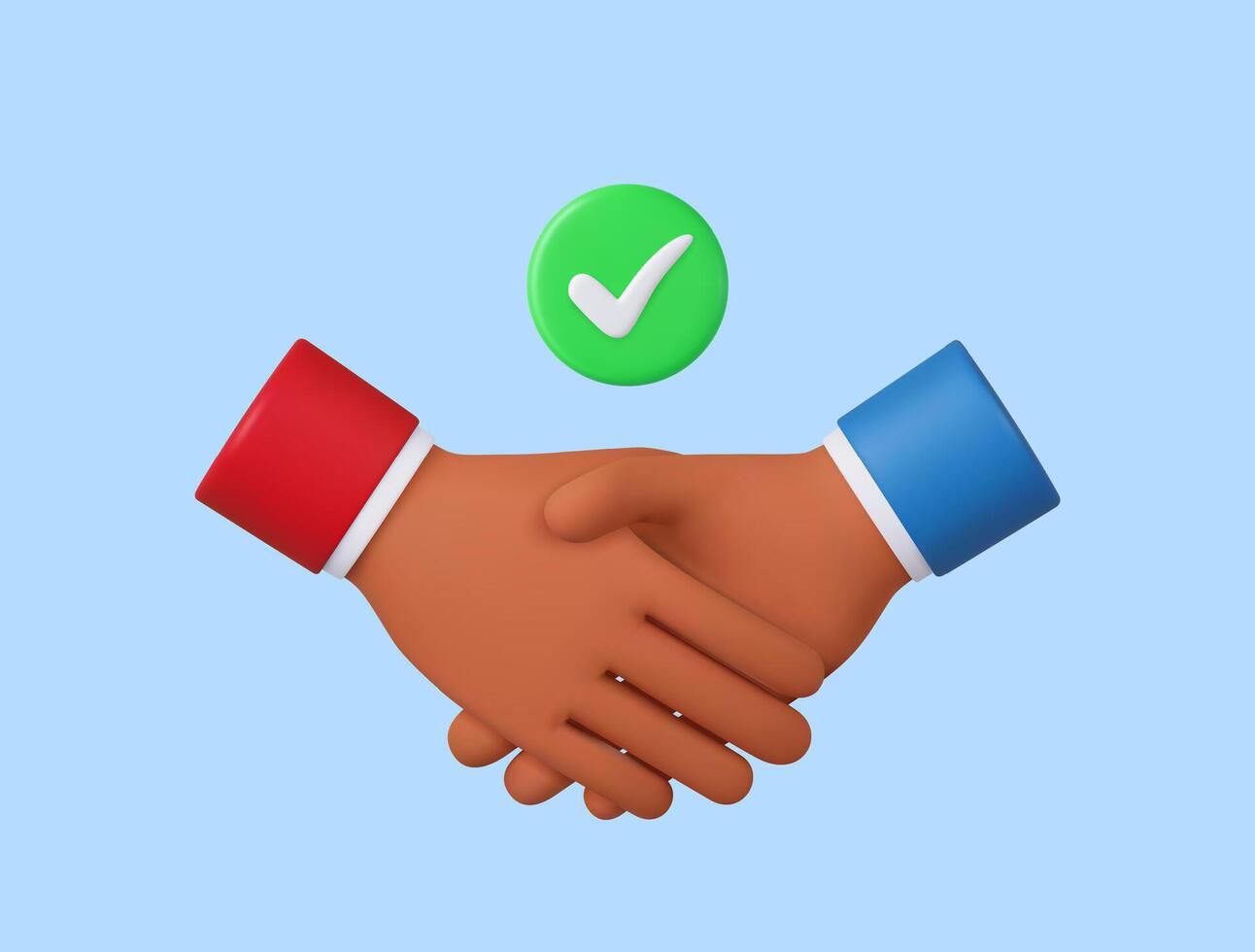 3d hand shake icon gesture vector