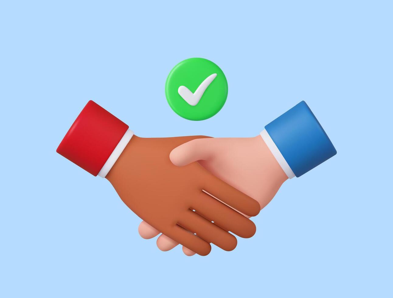 3d hand shake icon gesture vector