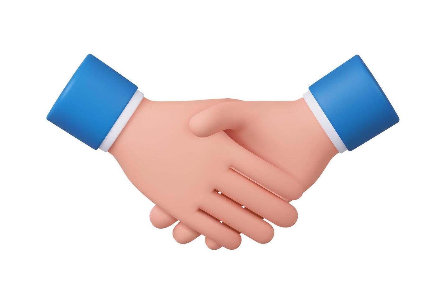 3d hand shake icon gesture vector