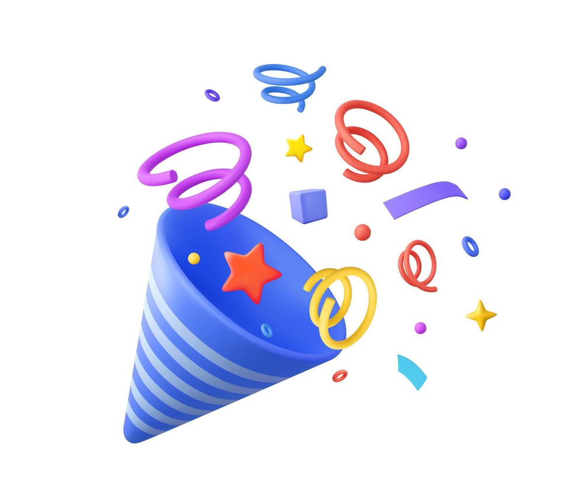 3D Party popper vector