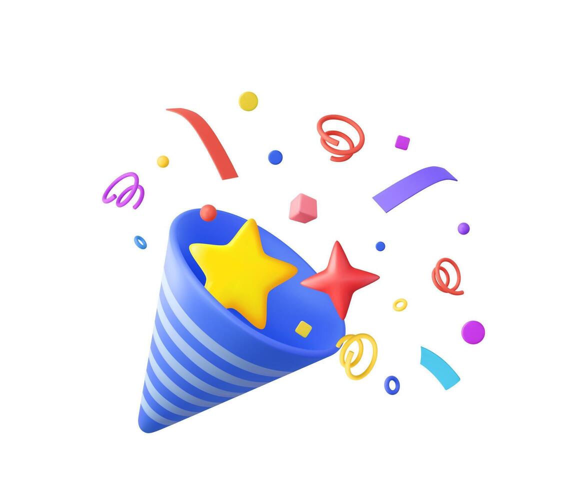 3D Party popper vector