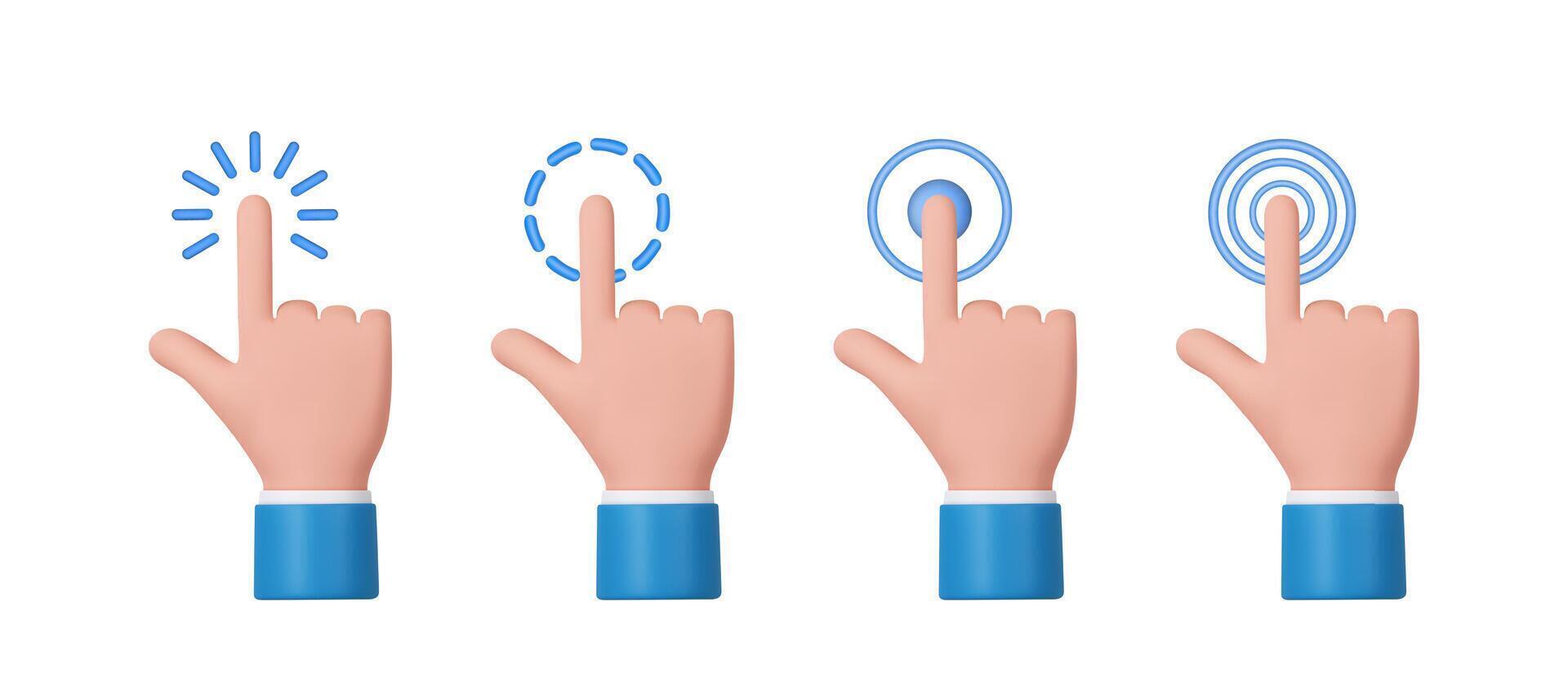 3D hand pointing icon design. vector