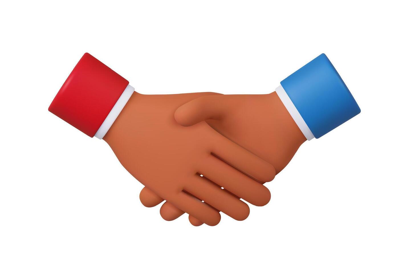 3d hand shake icon gesture vector