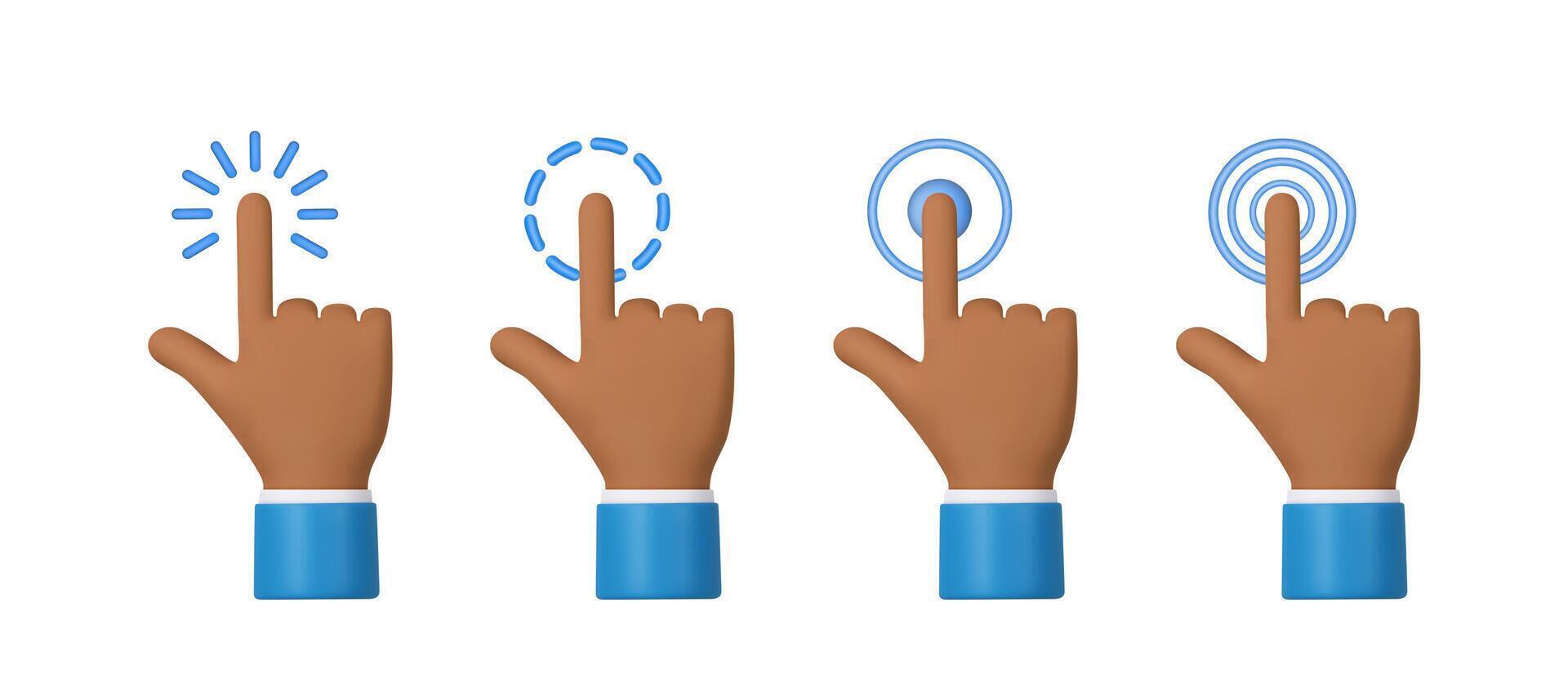 3D hand pointing icon design. vector