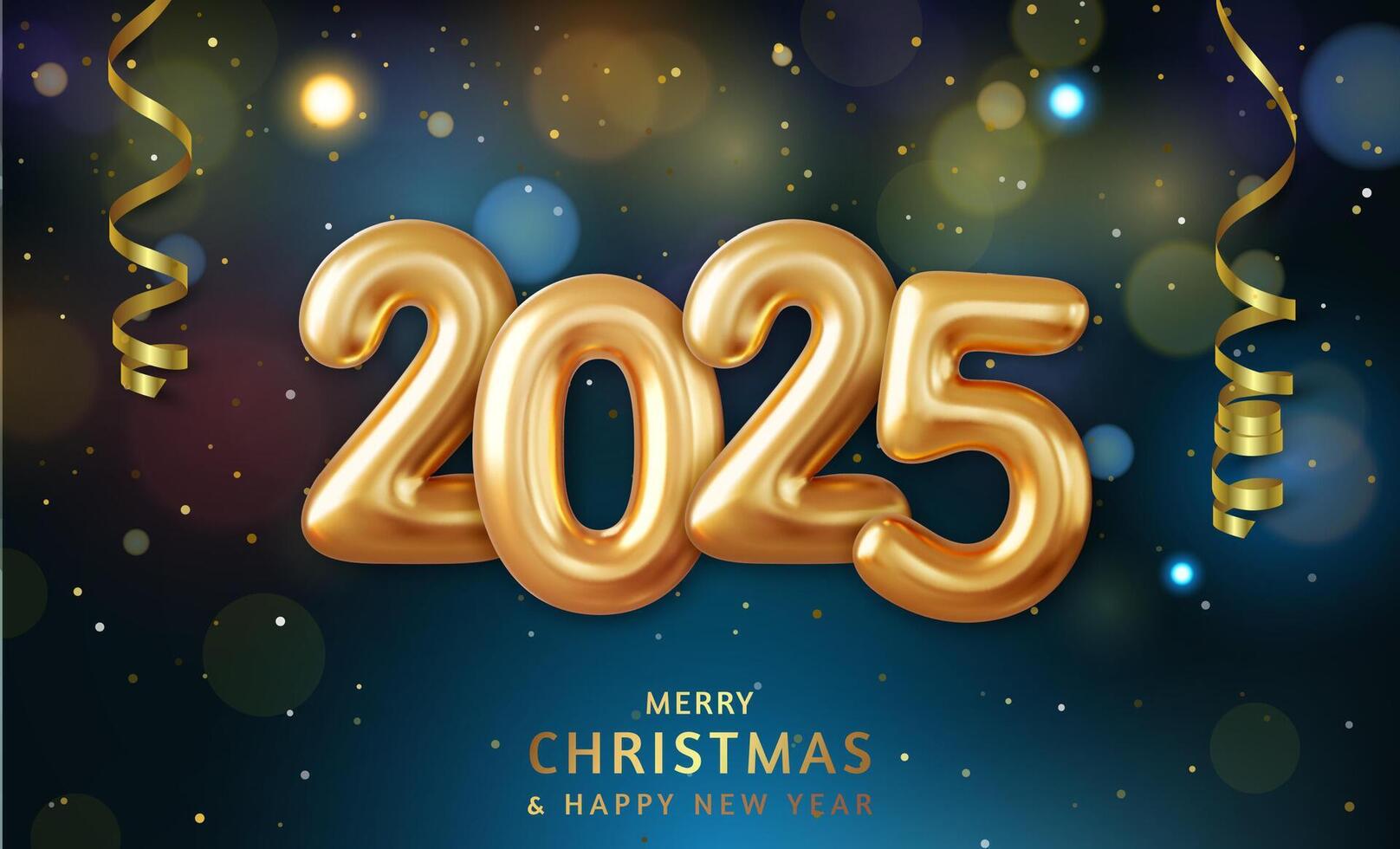 3d Happy New Year 2025 background. vector