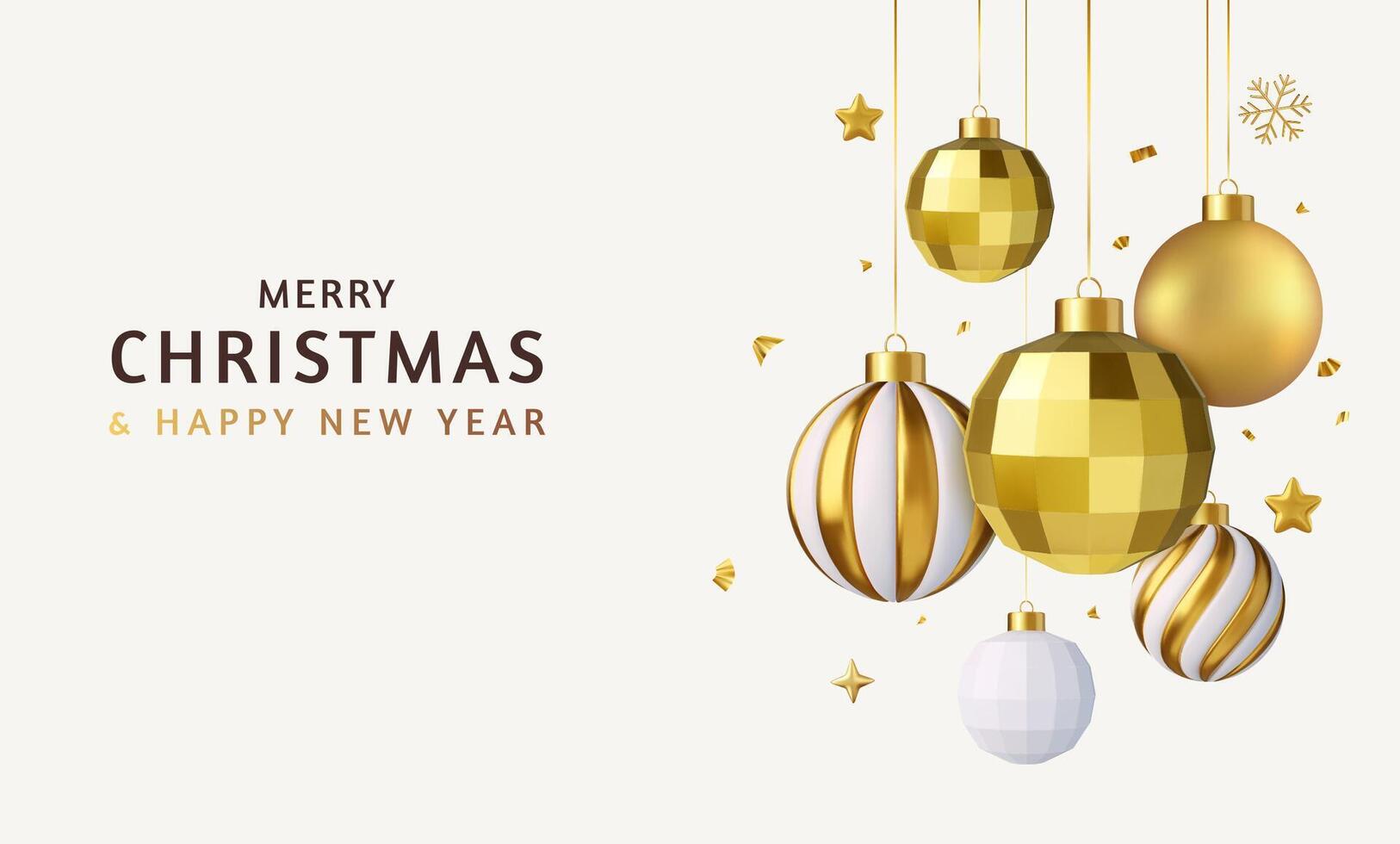 3d Merry Christmas Banner and Background Design. vector