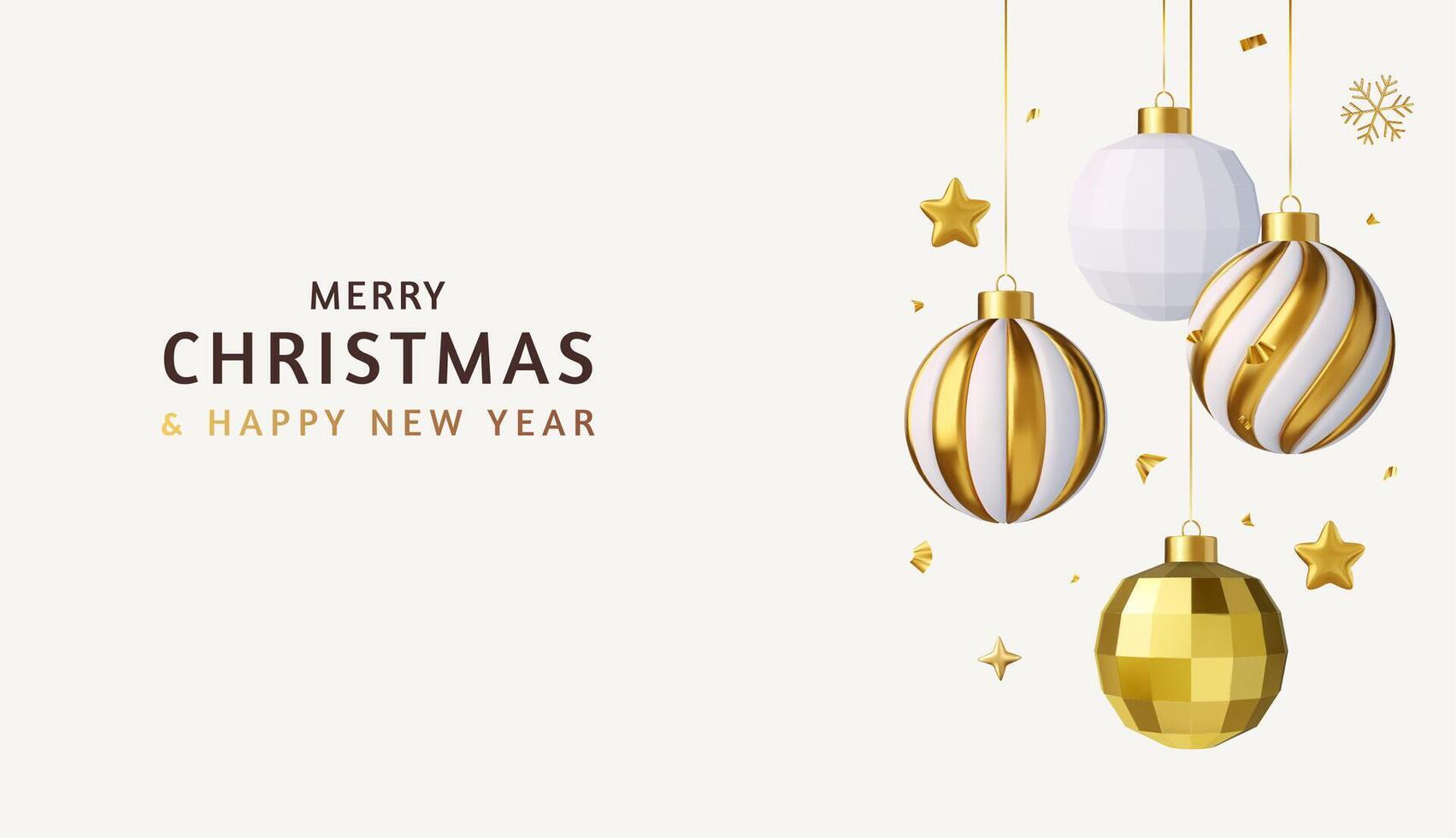 3d Merry Christmas Banner and Background Design. vector