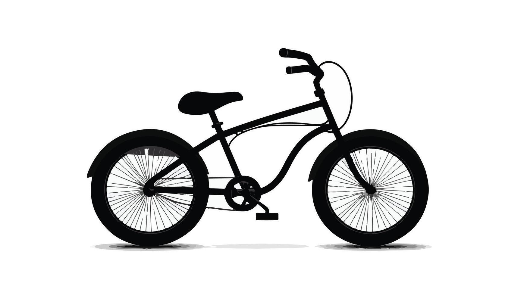 A simple, flat illustration of an African American man riding his bicycle, against a white background, in side view. He is wearing a helmet and a backpack, and is dressed in shorts and a T-shirt. vector