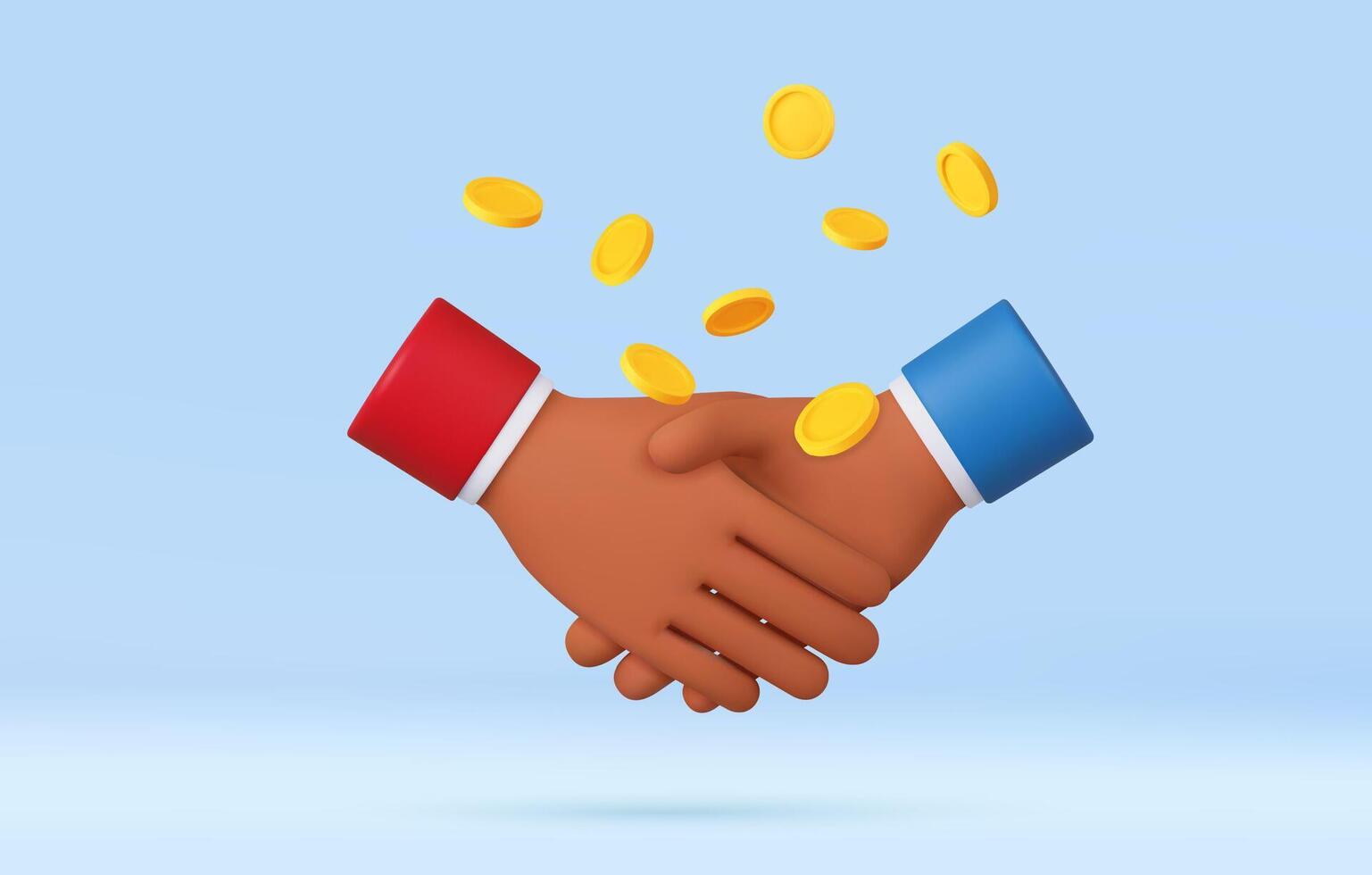 3D handshake finance deal. vector