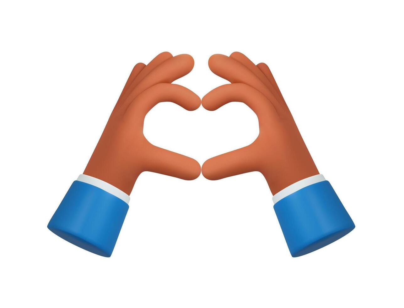 3d hands fold the shape of a heart vector