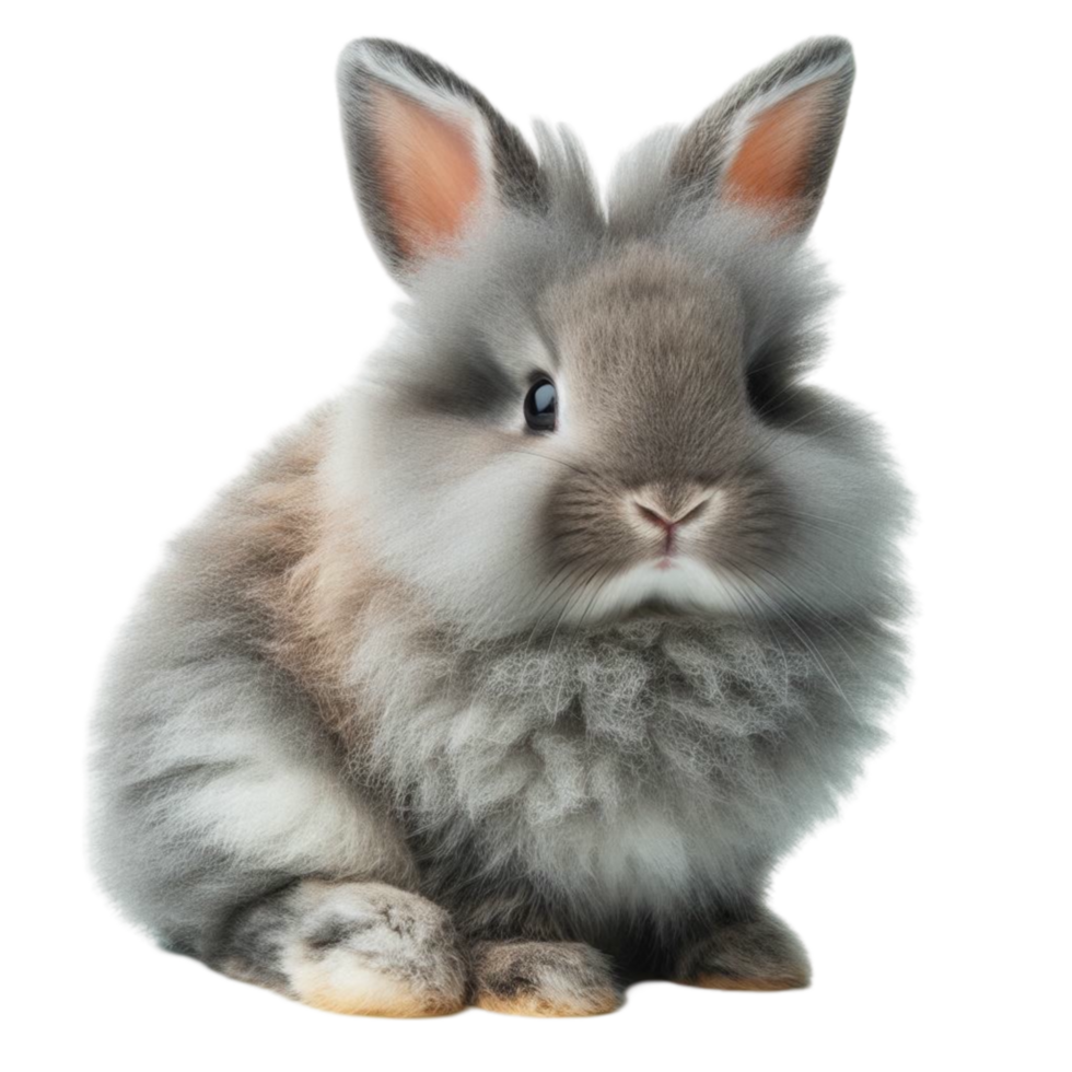 Fluffy Bunny with Big Eyes and Cute Nose png