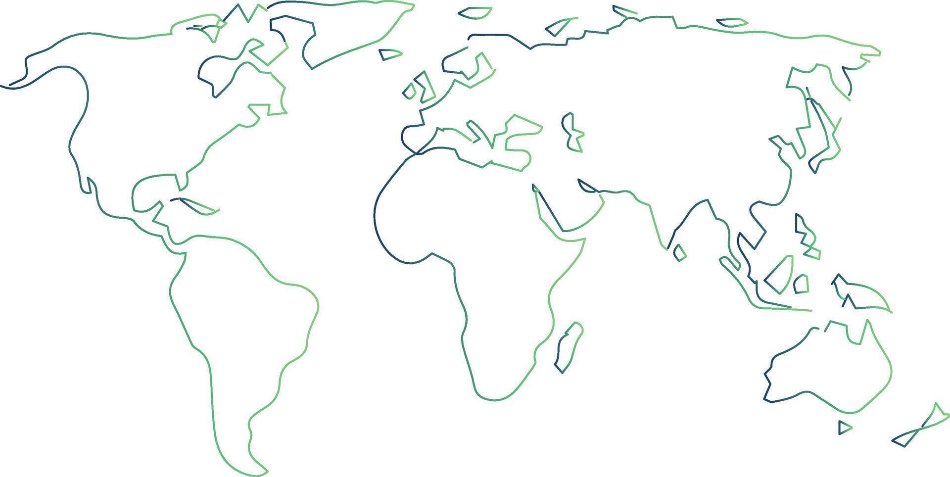 Line World Map Elegant and Minimalist Design for Global Projects vector