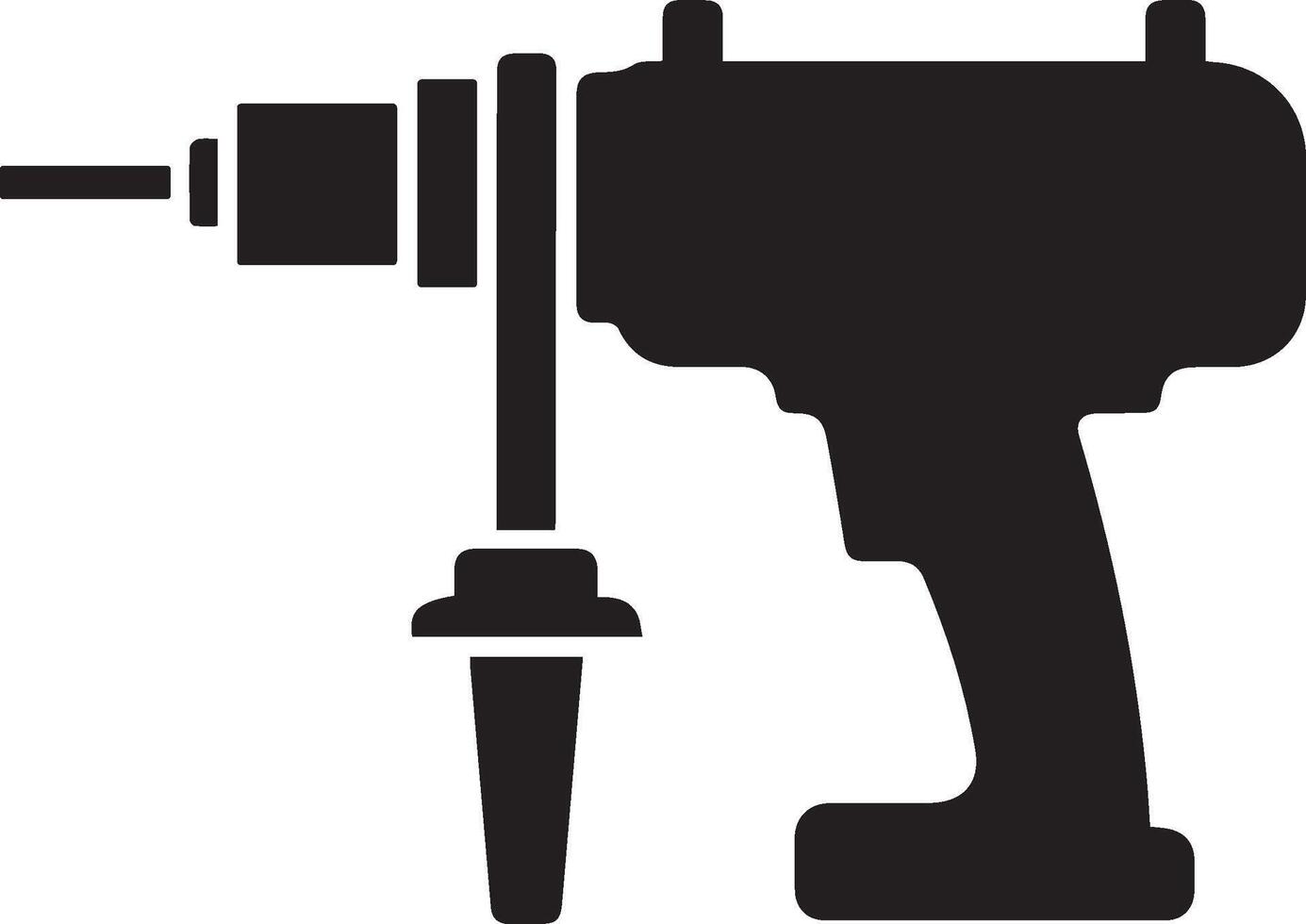 A silhouette of a drill icon with a white background vector