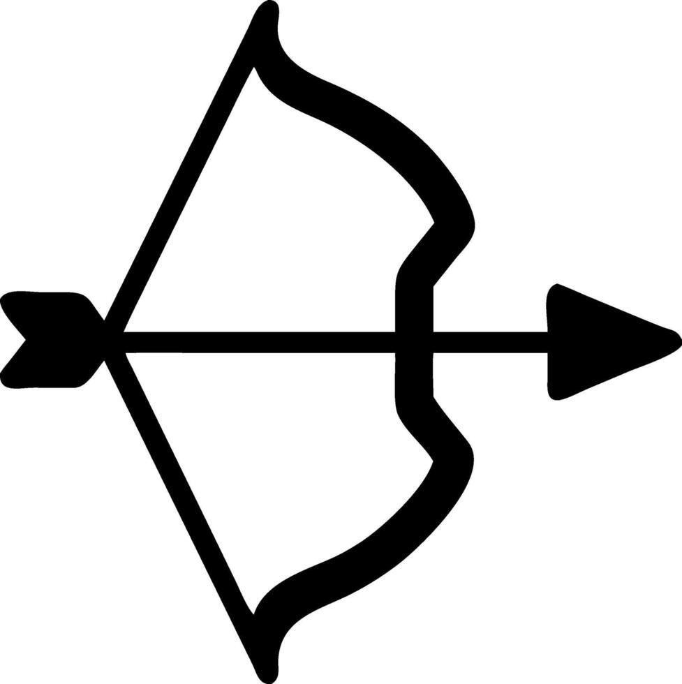 Archer bow silhouette icon vector