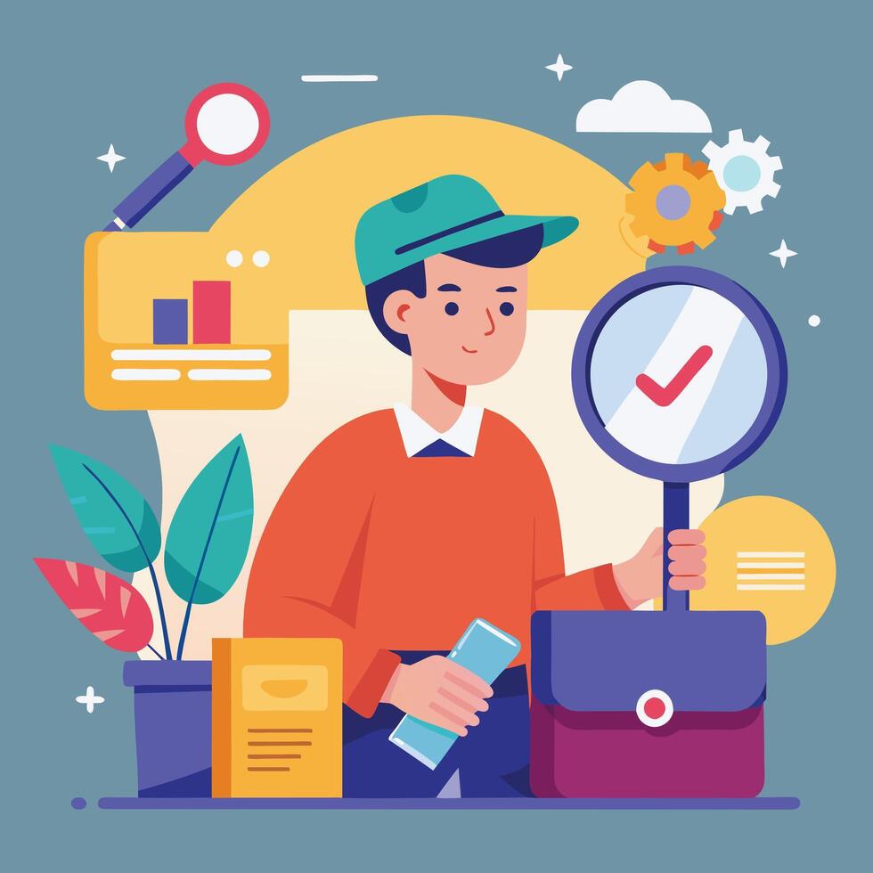 a flat illustration hiring for a job vector