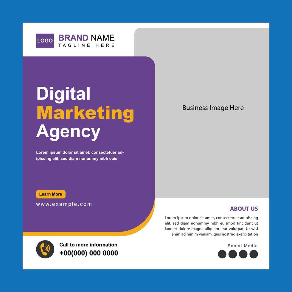 Digital Marketing Agency Social Media Post Template vector