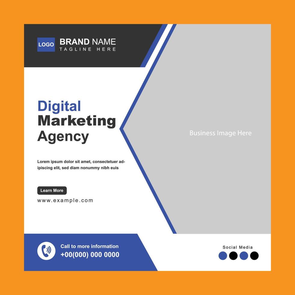 Digital Marketing Agency Social Media Post Template vector