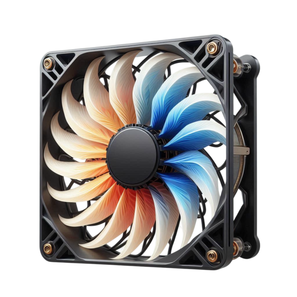 Computer Fan with Colorful Blades png