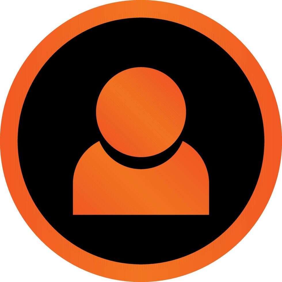 Black and orange user icon. People icon vector