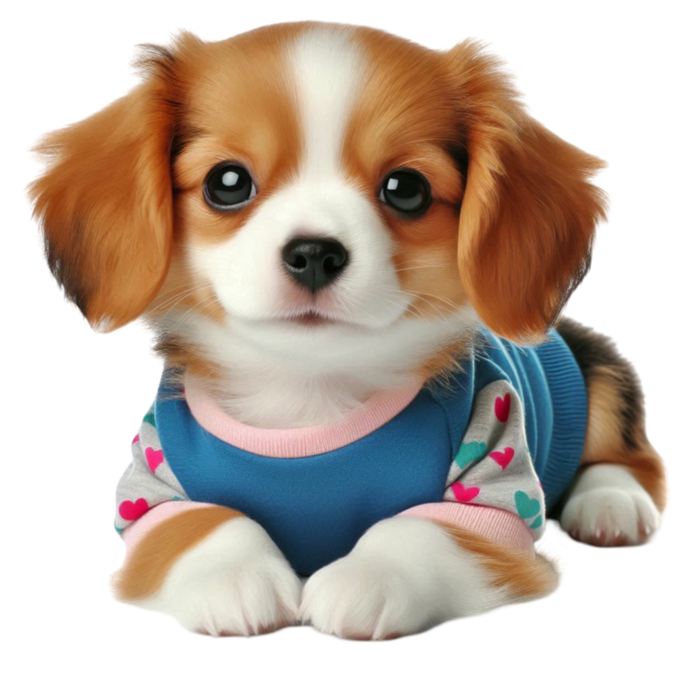 Puppy Wearing a Blue Shirt png