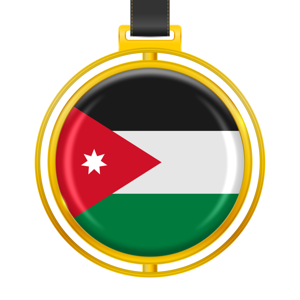 Badge with the colors of the Jordan flag png