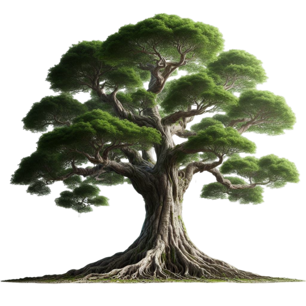 Bonsai Tree with Detailed Root System png