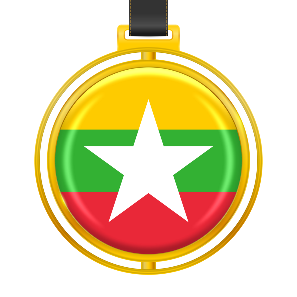 Badge with the colors of the Myanmar flag png