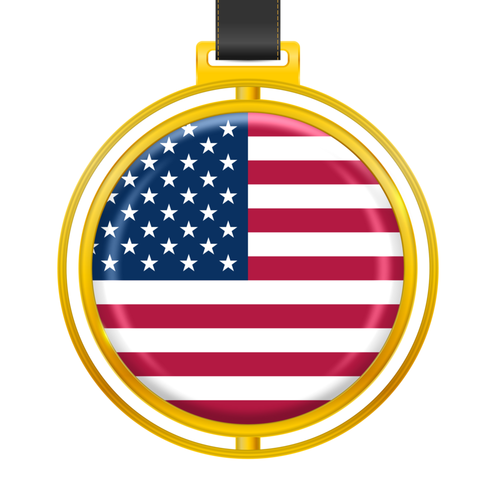 Badge with the colors of the United States flag png