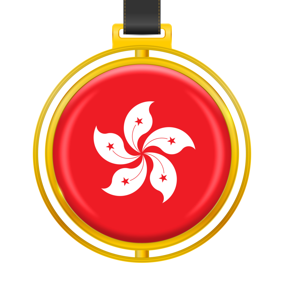 Badge with the colors of the Hong Kong flag png