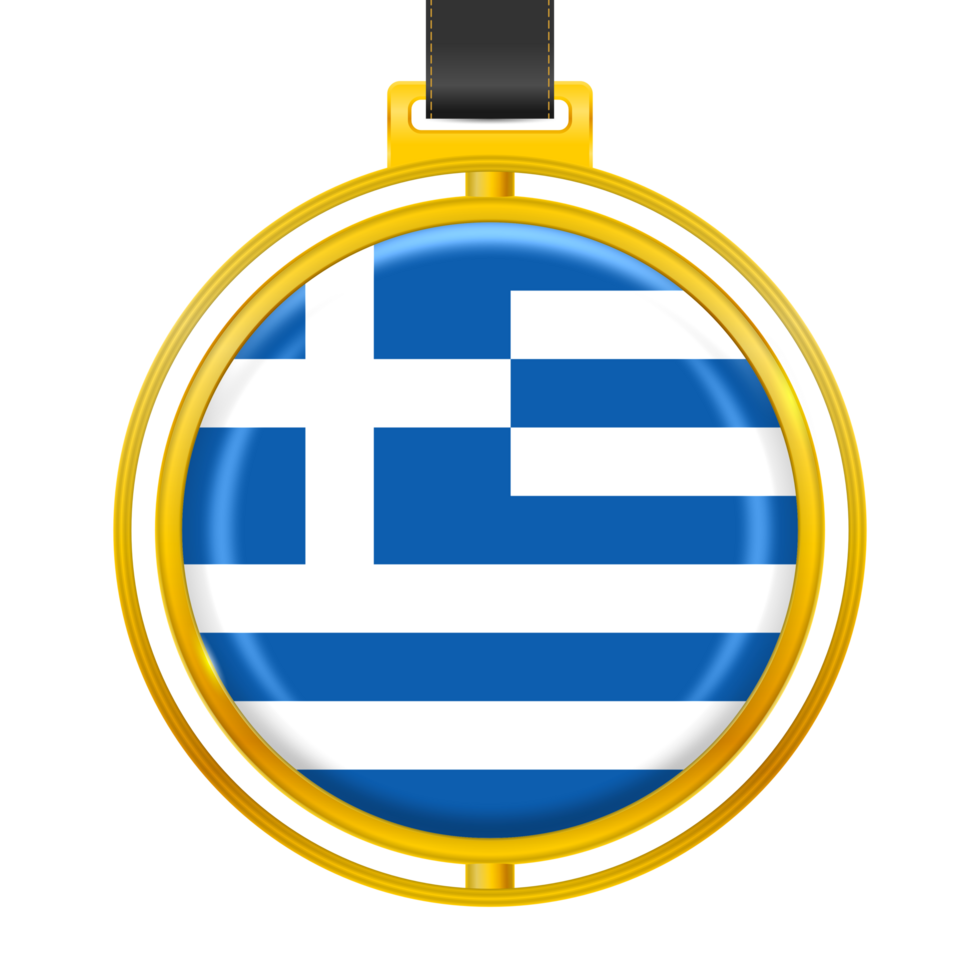 Badge with the colors of the Greece flag png