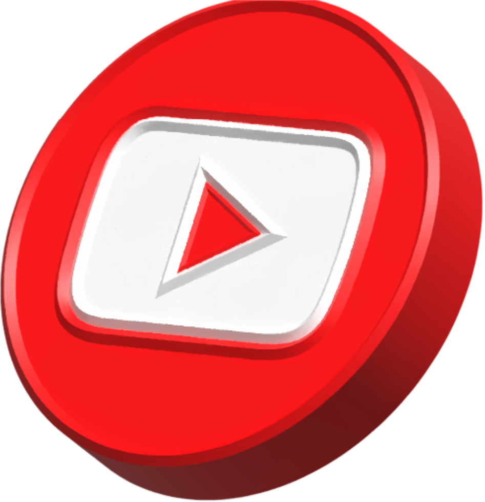 Youtube 3D Social Media Logo png