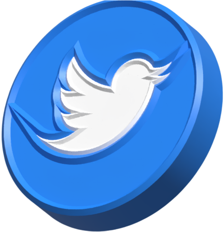 Twitter 3D Social Media Logo png