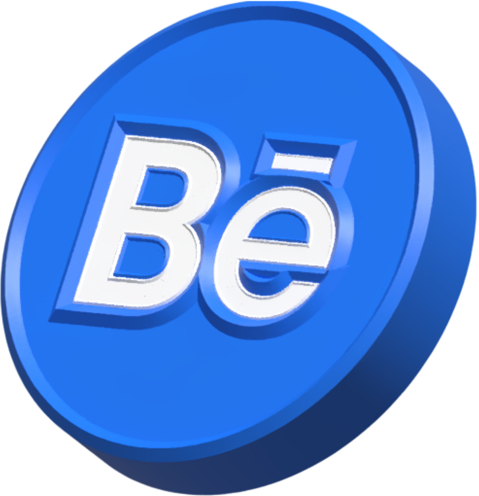 Behance 3D Social Media Logo png