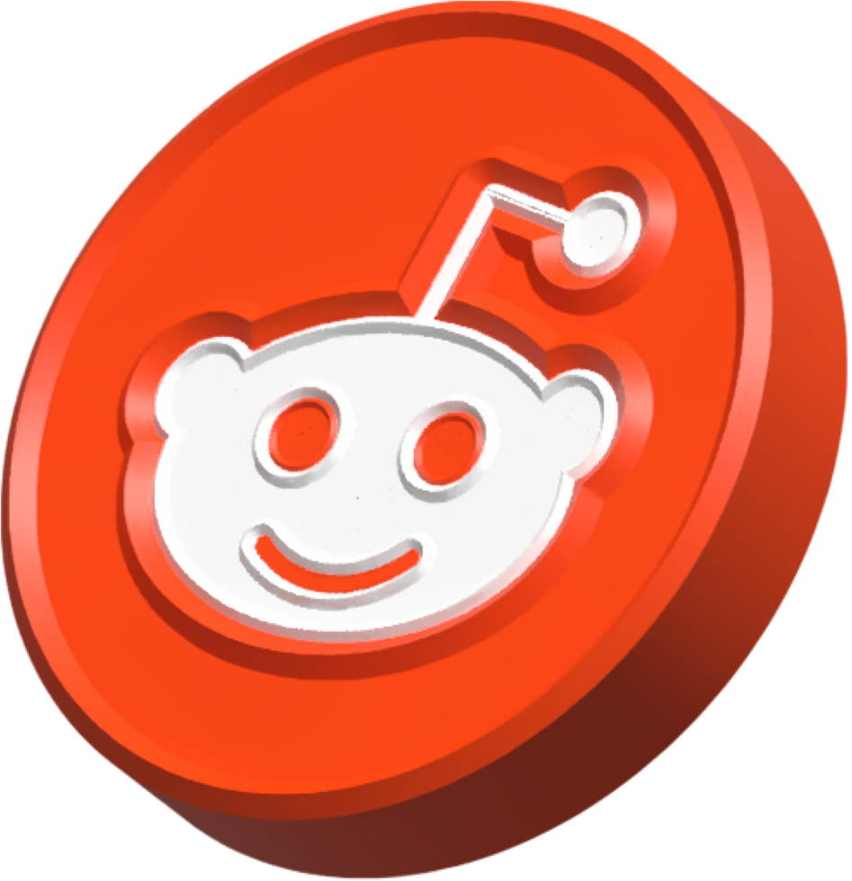Reddit 3D Social Media Logo png
