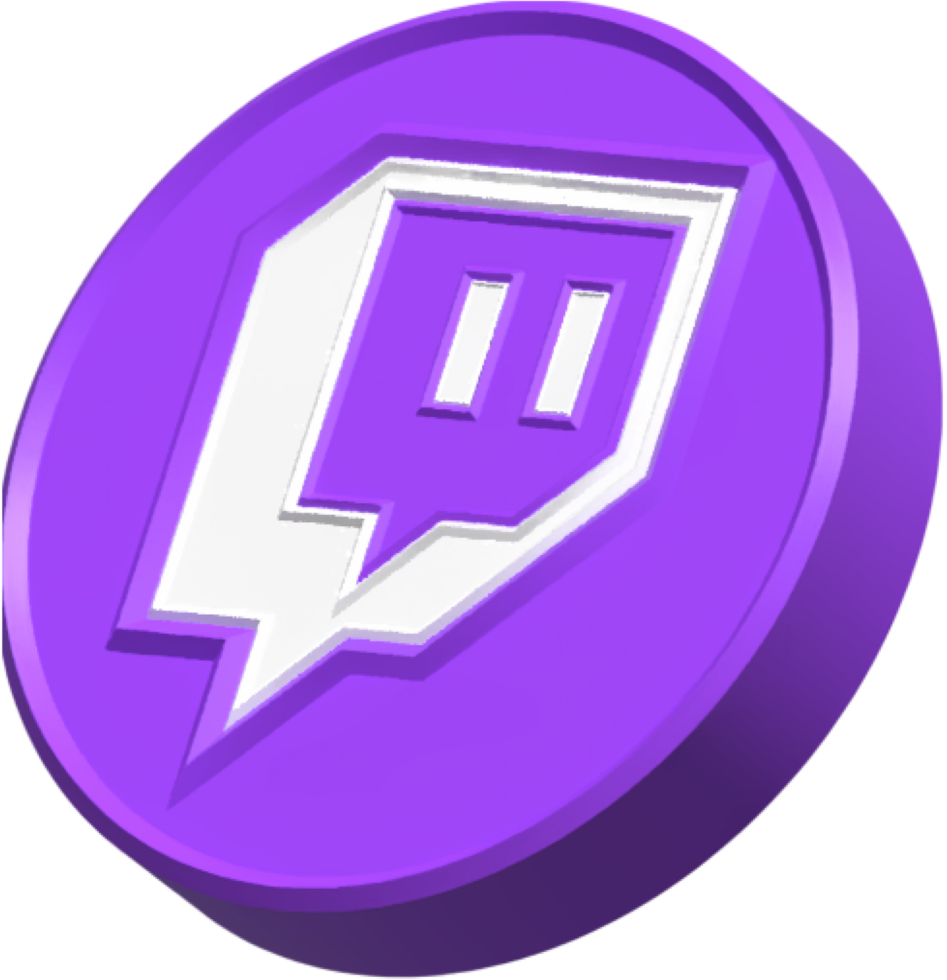 Twitch 3D Social Media Logo png