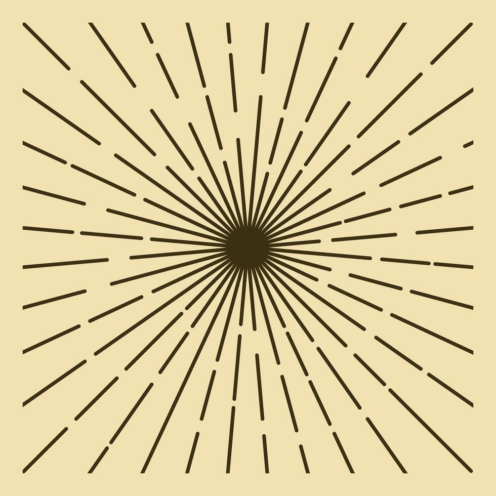 Vintage Retro Sunburst Starburst Sunbeam Spark Line art Texture Decoration Abstract Frame Element. vector