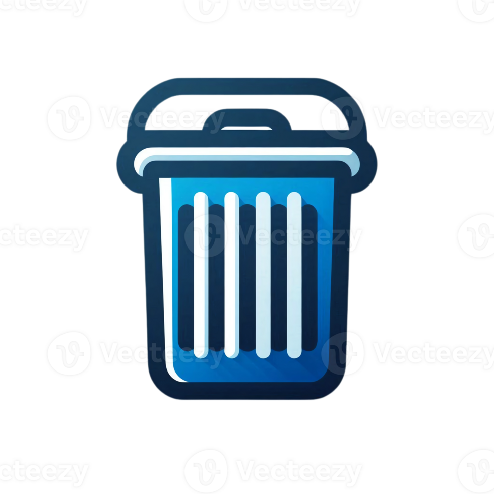 Black and blue trash icon png