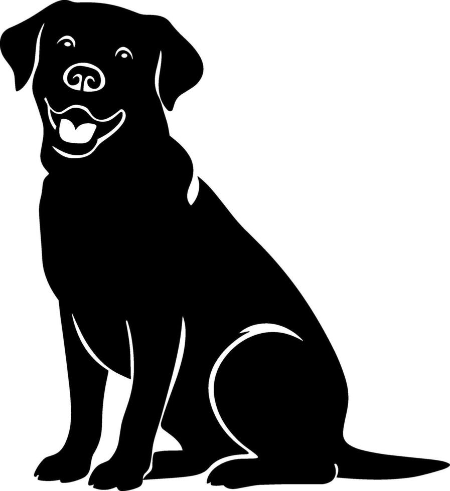 Black labrador dog sitting on a white background vector