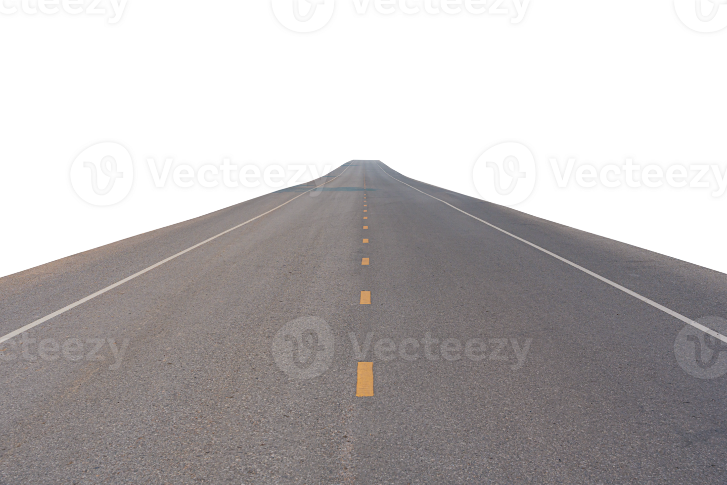 Empty asphalt road isolated on transparent background, File format. png