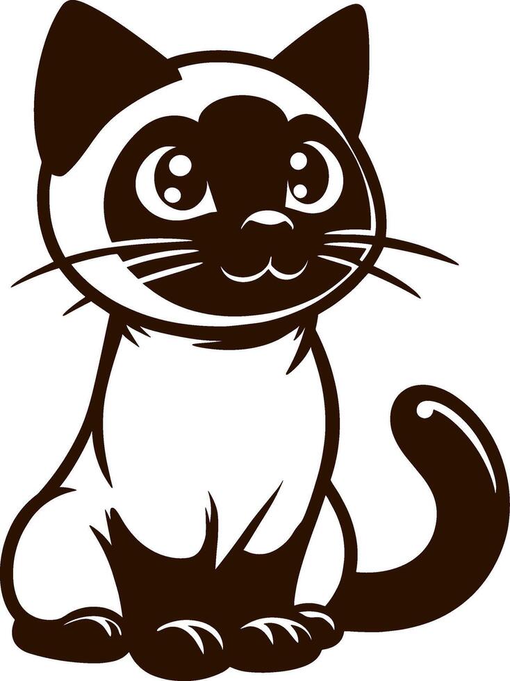 A siamese cat is sitting on a white background vector