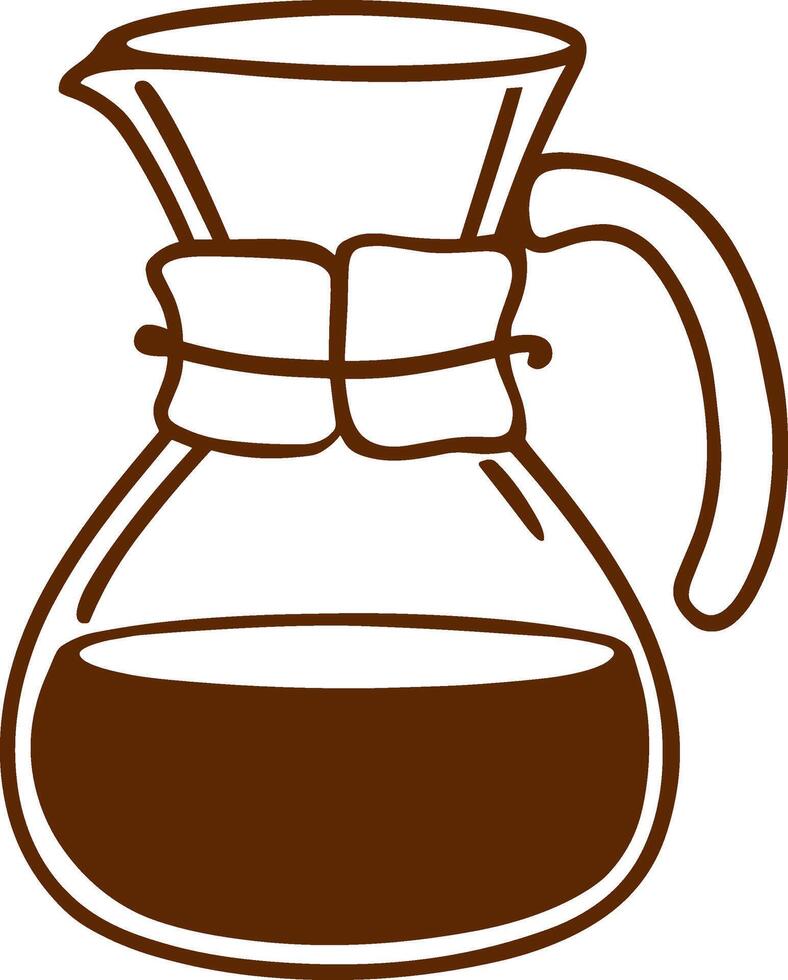 A coffee pot with a handle and a lid vector