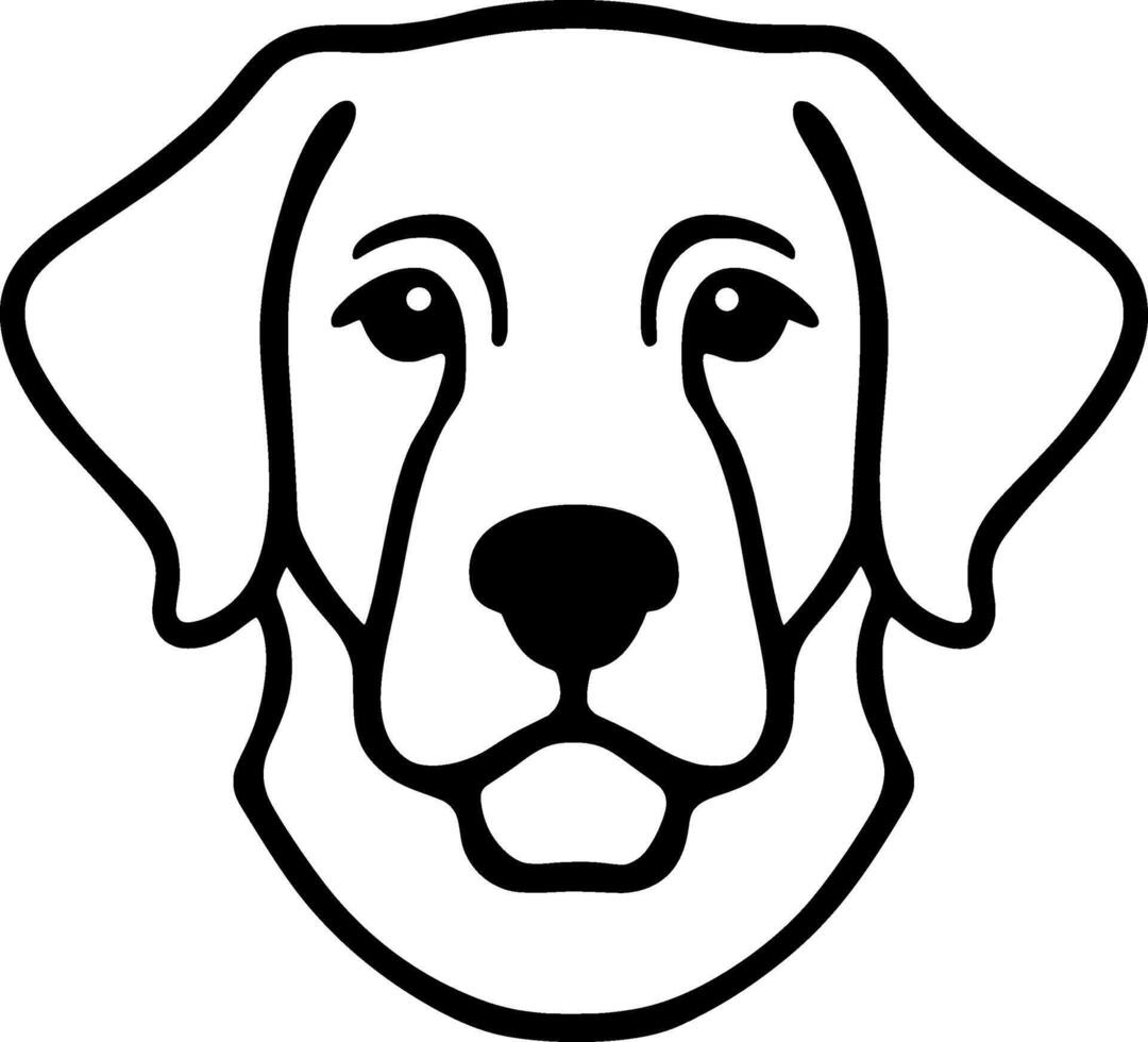 A dog's head is shown in a black and white drawing vector