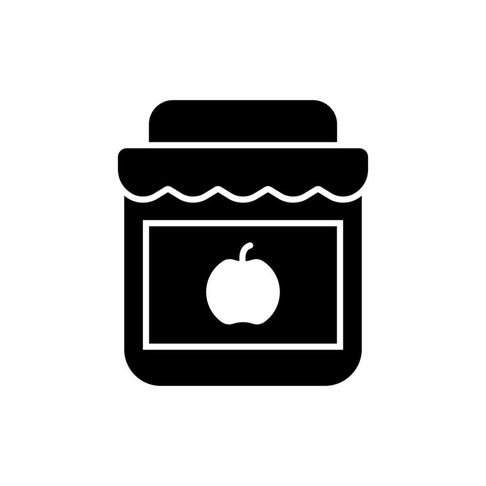 apple jam icon in glass jar, healthy food, suitable for web design, mobile, print, etc. isolated on white background vector