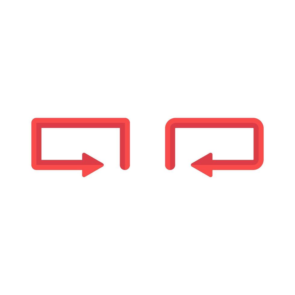 Two red arrows pointing in opposite directions vector