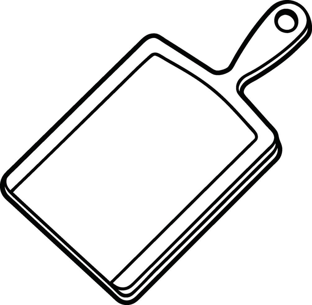 Cutting Board Art Outline Isolated on White vector