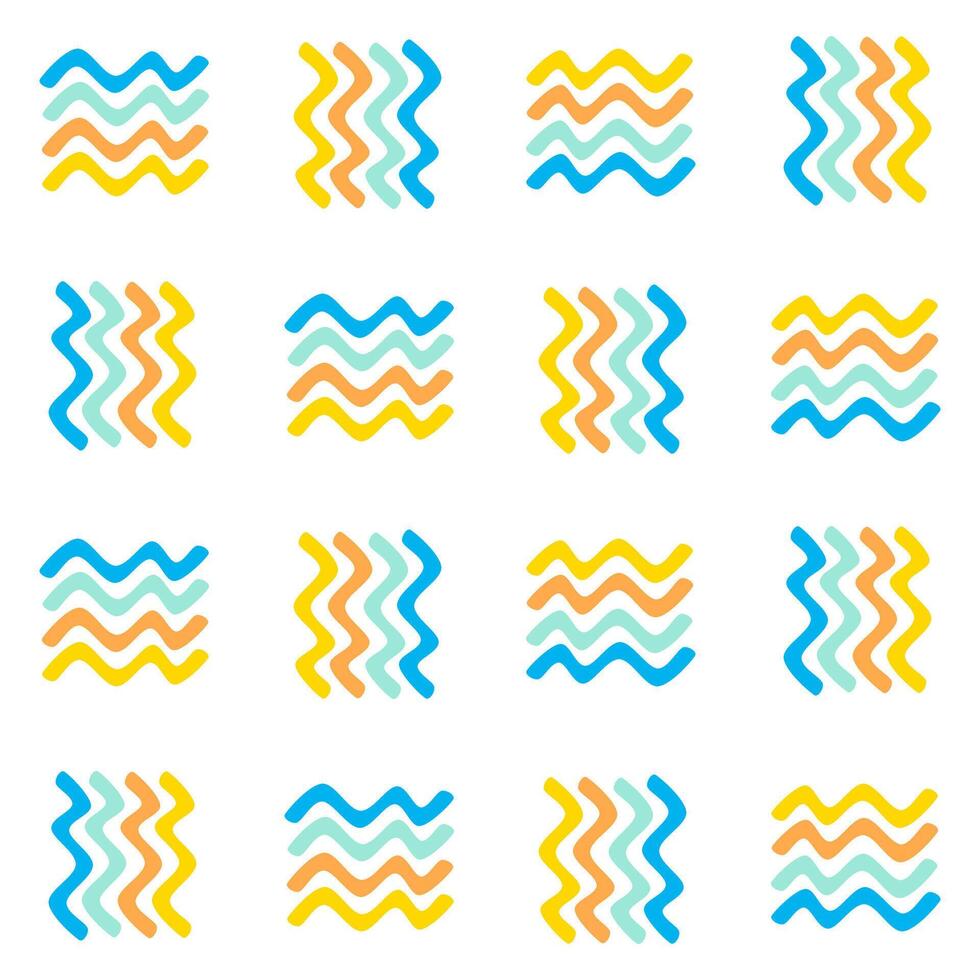 Waves seamless pattern multicolor vector